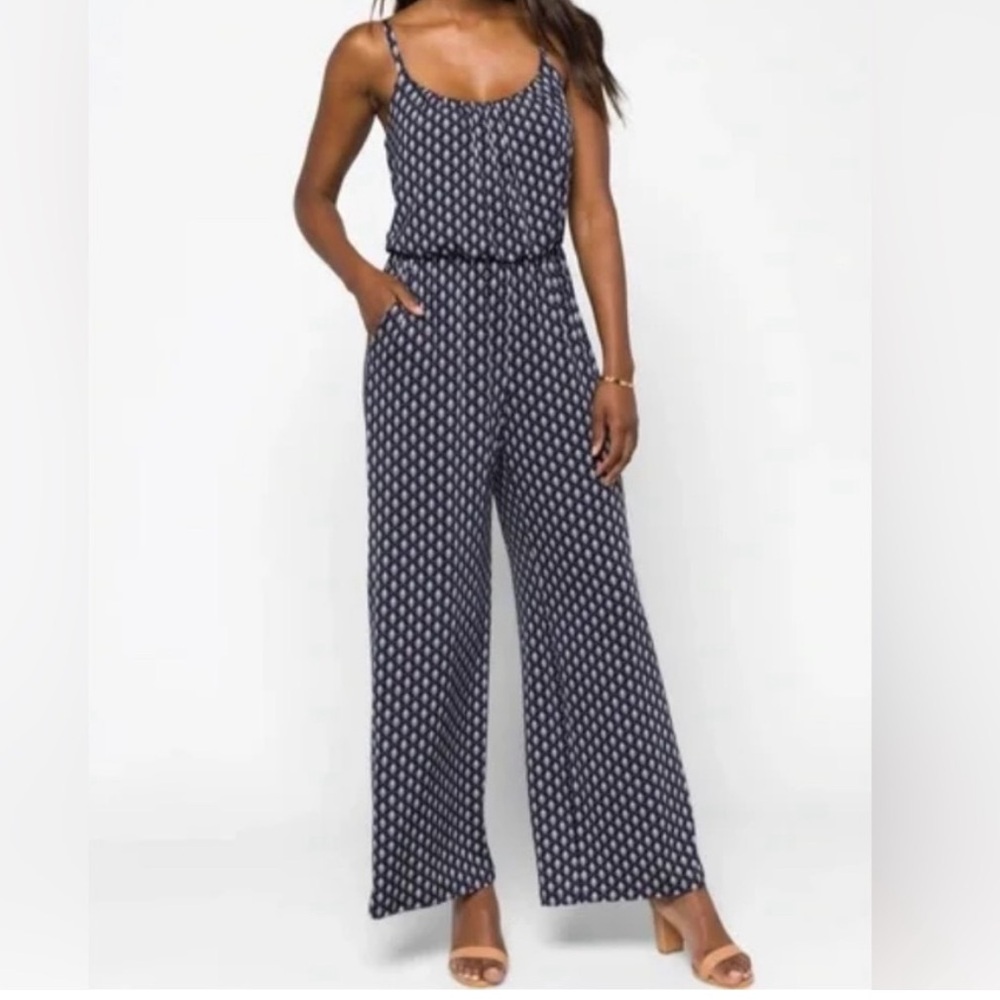 Kaleigh Adalia Knit Navy Patterned Jumpsuit - Picture 1 of 12